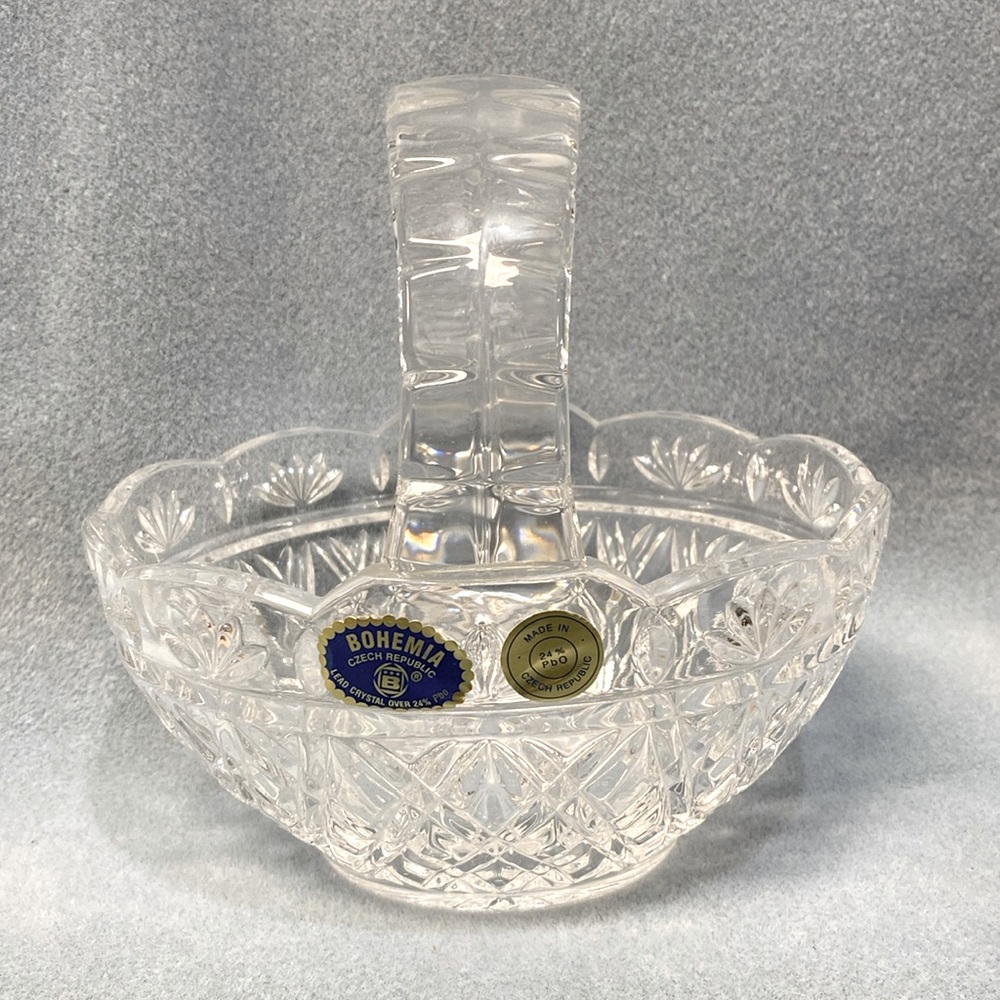 BOHEMIA LEAD CRYSTAL BASKET Czech Republic